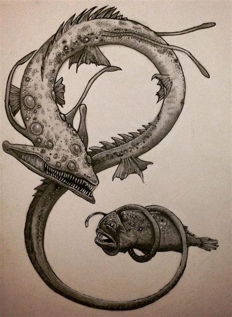 Thalassophobia By Alexis Marhanka Sea Creatures Drawing Angler Fish