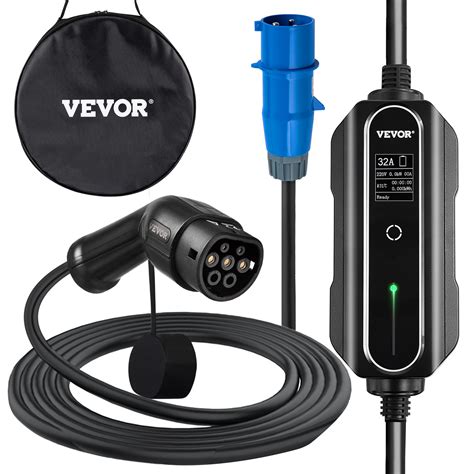 VEVOR Cargador Portátil para Vehículos Eléctricos 32A Tipo 2, Cargador