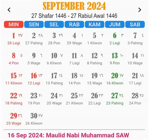 Kalender 2024 Lengkap Dengan Tanggalan Jawa Dan Islam Hijriah