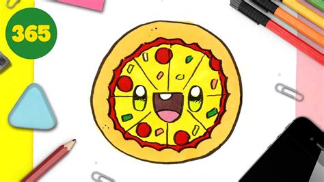 Comment Dessiner Pizza Kawaii Tape Par Tape Dessins Kawaii Facile