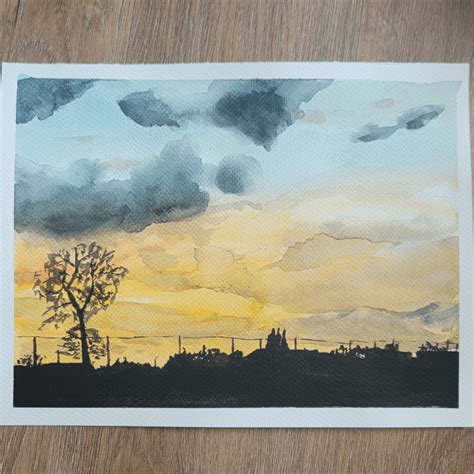 Rocky mountains sunset. : r/Watercolor