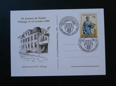 CARTE COMMEMORATIVE JOURNÉE du timbre Petange Luxembourg 1999 EUR 0 20