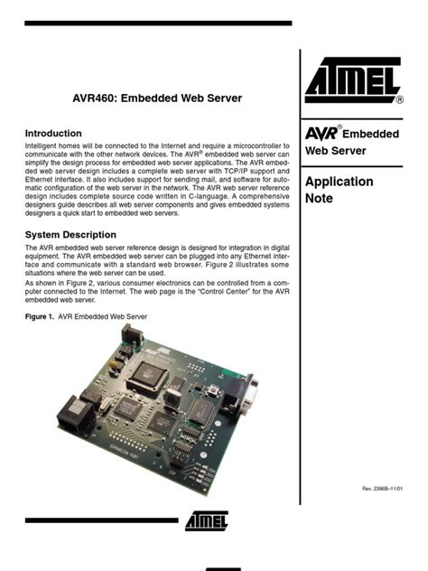 Pdf Atmel Avr Embedded Web Server Microcontroller With Tcp Ip