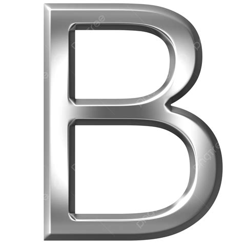 3d Silver Letter B Artistic Funky Grey Elegant Png Transparent Image