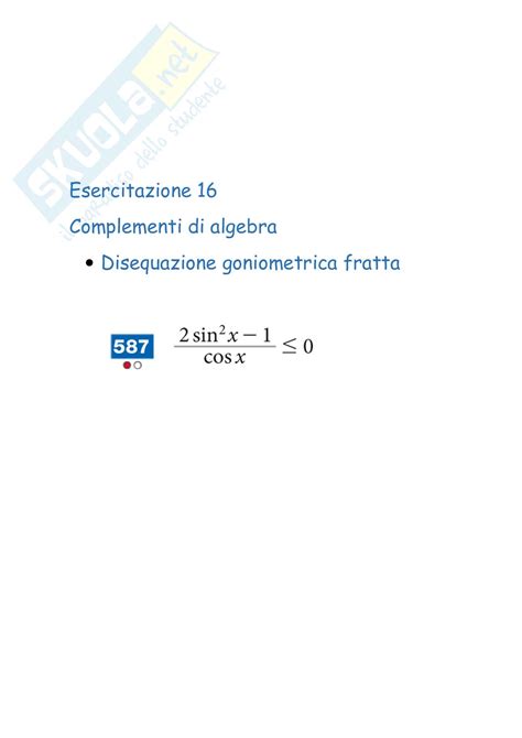 Disequazione Goniometrica Fratta Di Secondo Grado Es 16