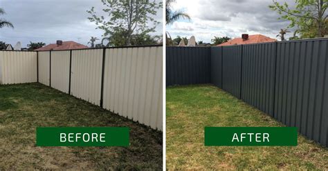 Colorbond Fence Makeover Before And After Colour Basalt Fence