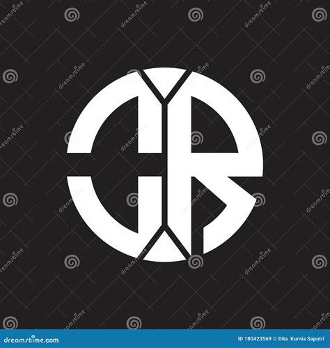 Or Logo Monogram With Piece Circle Ribbon Style Stock Illustration