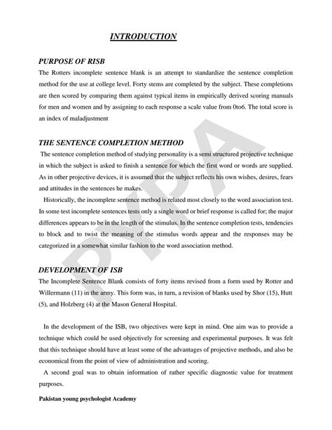 Download Rotter Incomplete Sentences Blank Risb Mannual 11