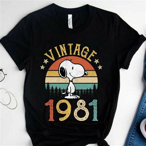 Vintage 1981 Snoopy Shirt Dog The Peanuts 40 Years Old 40th Birthday