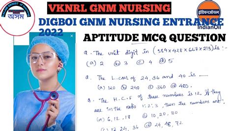 Aptitude Mcq Question For All Gnm Nursing Entrance Most Imp