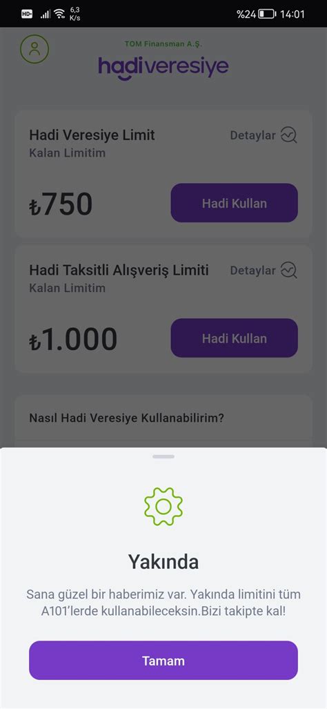 Hadi TOM Pay Hadi Veresiye Çok Yakında Uyarısı Şikayetvar