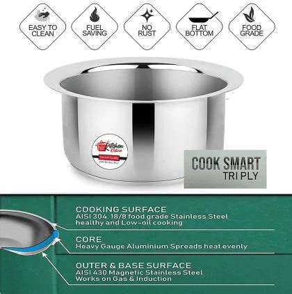 Kitchen Clue Silver Stainless Steel Tope Set Milk Pot Pan Ml Jiomart