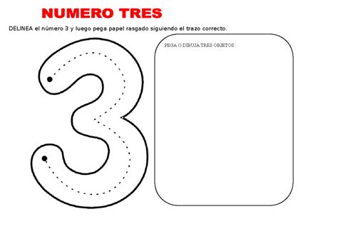 Numero Tres Para Ninos De 3 Anos Control De Salidadprocesos Delinea El Número 3 Y Luego