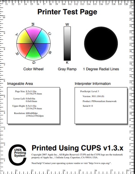 Printer Test Page Grayscale