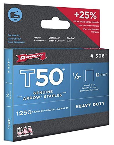 Arrow Grapas Resistentes T Caja Heavy Duty