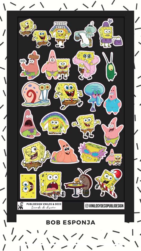 Sticker Bob Esponja Calcos Vinilos Pegatinas Termo