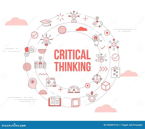 Critical Thinking Concept With Icon Set Template Banner And Circle Round Shape Stock