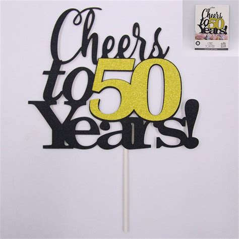 Cheers To 50 Years Cake Topper