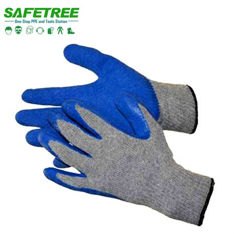 Safetree Ce En Cotton Liner Latex Coated Work Glove Ppe Safety