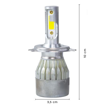 Coppia Di Lampadine H4 Luci LED C6 Per Fari Auto E Moto 3800LM 36W Luce