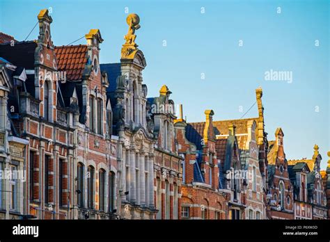 Flemish Building Facades On Oude Markt Leuven Flemish Brabant