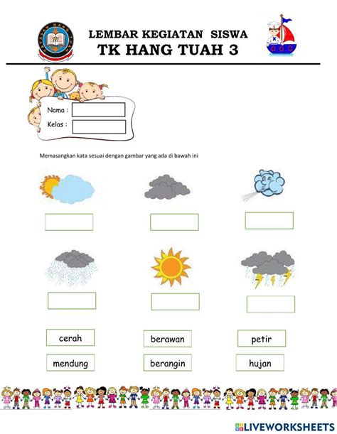 Mengenal Cuaca Interactive Worksheet Live Worksheets