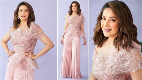 Madhuri Dixit Dazzles In Shimmery Pastel Co Ord Set See Glamourous Pics