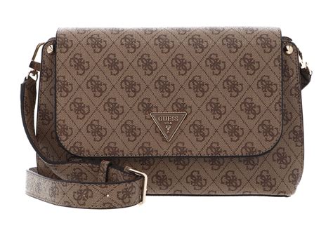 GUESS Umhängetasche Meridian Flap Crossbody Bag Latte Logo modeherz