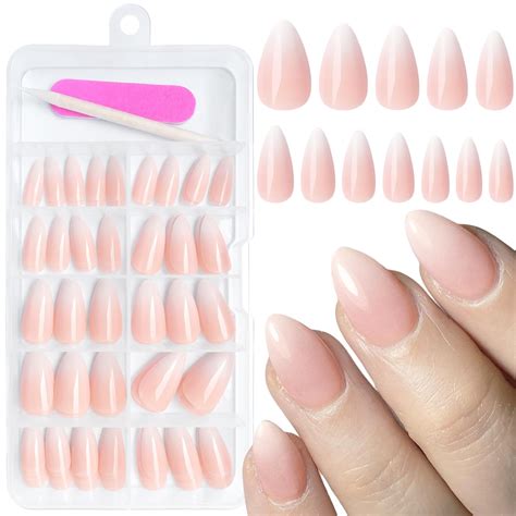 Amazon AddFavor Press On Nails Short Almond 120pcs Ombre Fake