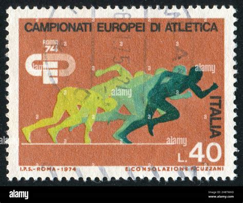 Italy Circa Stamp Printed By Italy Shows Sprinters Circa