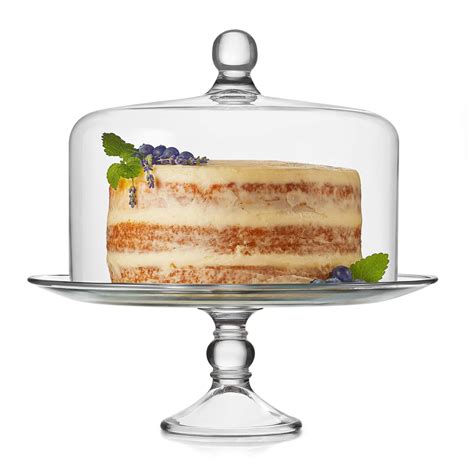 Libbey Selene Glass Cake Stand With Dome Cake Stand With Dome Glass