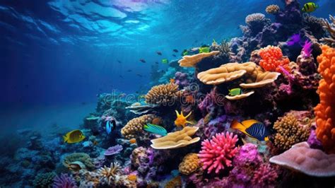 Coral Reef Underwater Texture Vivid Corals Undersea Bottom Texture