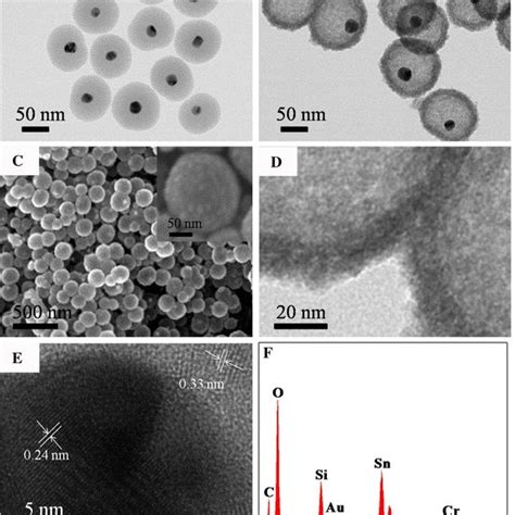 Tem Images Of A Au Sio Coreshell Nps B Au Msno Yolkshell Nps C