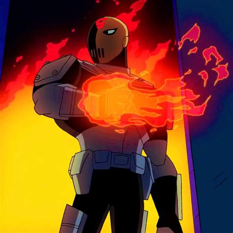 An Animated Image Of A Man In Armor With Flames Coming Out Of His Chest