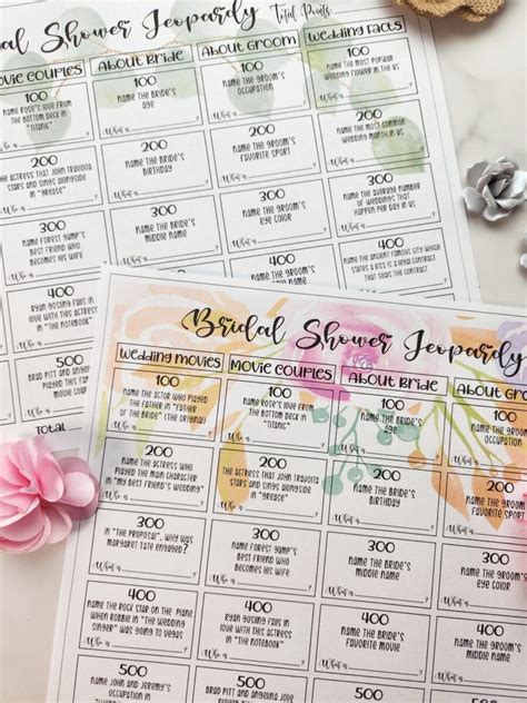 Free Printable Bridal Shower Jeopardy Questions 3 Versions Leap Of