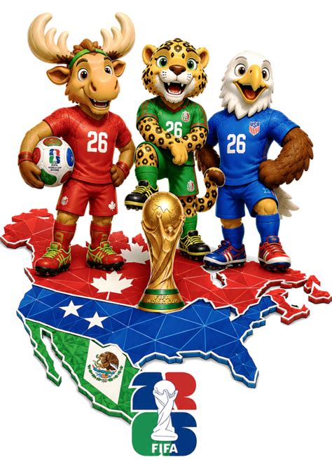 fifa world cup  mascots maple zayu  clutch usa canada  mexico