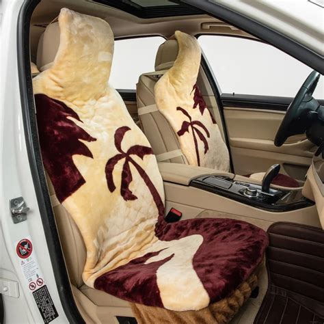 Ouzhi 1 Pcs Coconut Tree One Front Faux Fur Car Seat Covers Car