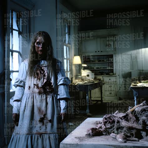 Scary doll girl in Halloween haunted house - Impossible Images - Unique stock images for ...