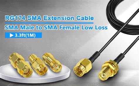 TUOLNK SMA Wifi Antenna Extension Coaxial Cable 3 3FT 1M SMA Cable SMA