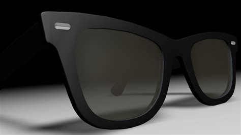 3d Rayban Style Black Sunglasses 3d Model Animated Cgtrader