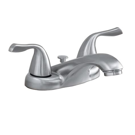 Aquasource Brushed Nickel 4 In Centerset 2 Handle Watersense Bathroom Sink Faucet With Drain In