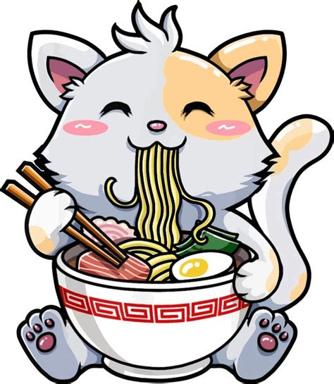 Kawaii Ramen Cat Japanese Anime Cute Noodle Framed Art Print By Deetee