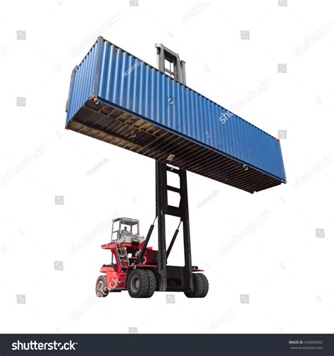 Forklift Truck Lifting Cargo Shipping Containers Stock Photo 432490402 ...