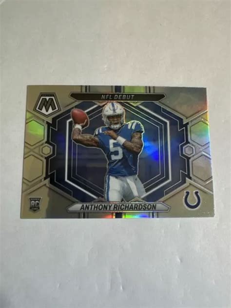 2023 NFL MOSAÏQUE Anthony Richardson NFL DEBUT carte Prizm argent ND 5