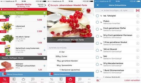 Kaufland App für das iPhone bietet Rezepte Einkaufsliste