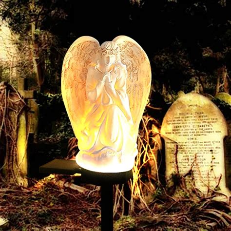 Lmtocs Solar Garden Angel Statue Lights Angel Memorial Statue For