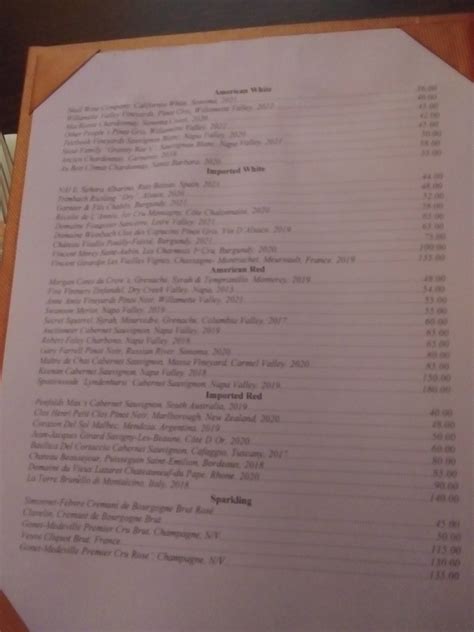 Menu at Brigtsen's Restaurant, New Orleans