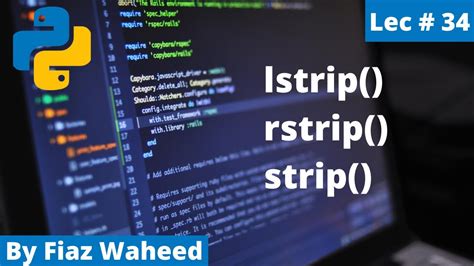 Lstrip Rstrip Strip Lec Python Complete Course For