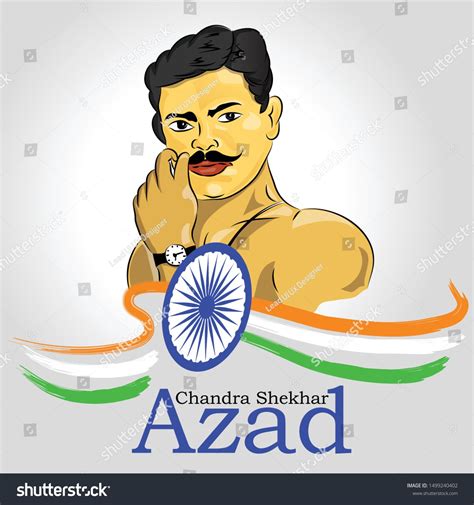 Chandra Shekhar Azad National Hero Freedom Fighter Of India Vector