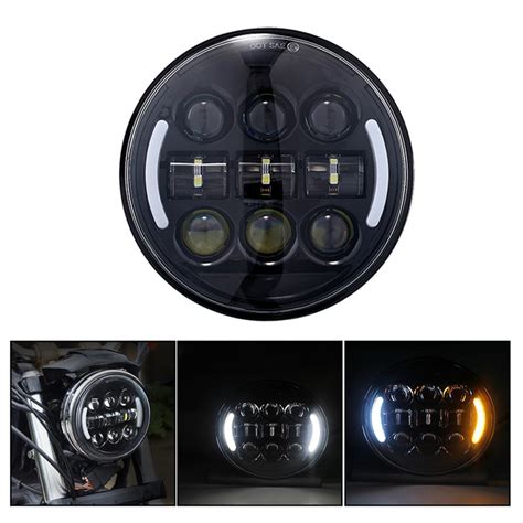 COD จดสงฟร 45W 5 75 Inch Motorcycle Headlight LED Round Head Light